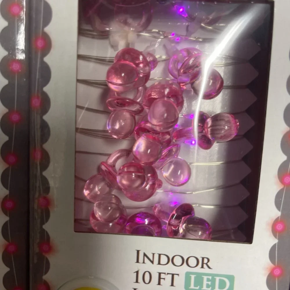 BABY SHOWER 12 PACKS OF 10 ft Indoor 20 Pink Light Party Favor LED Lights